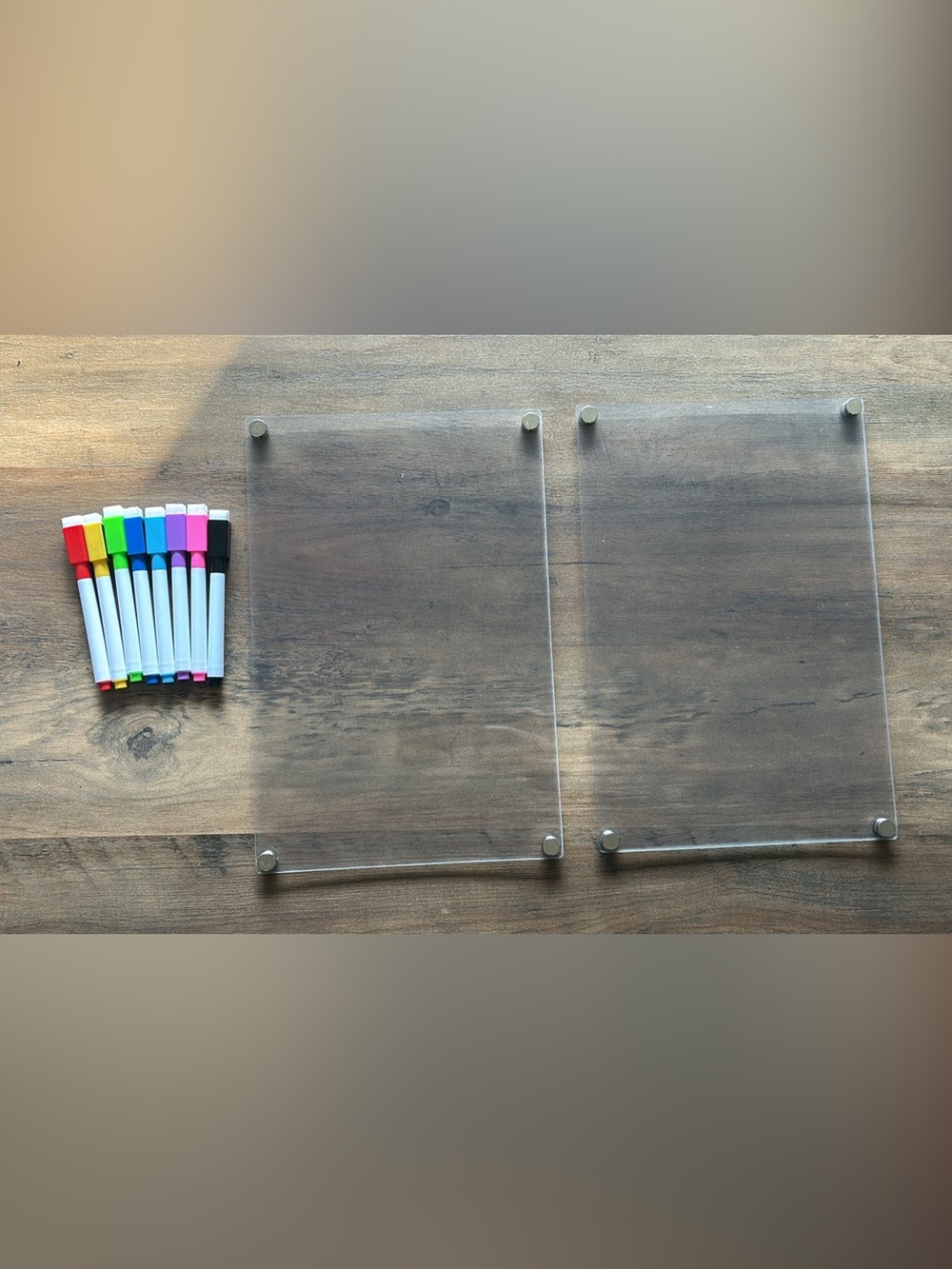2 Clear Acrylic Dry-Erase Magnetic Boards (and Markers)